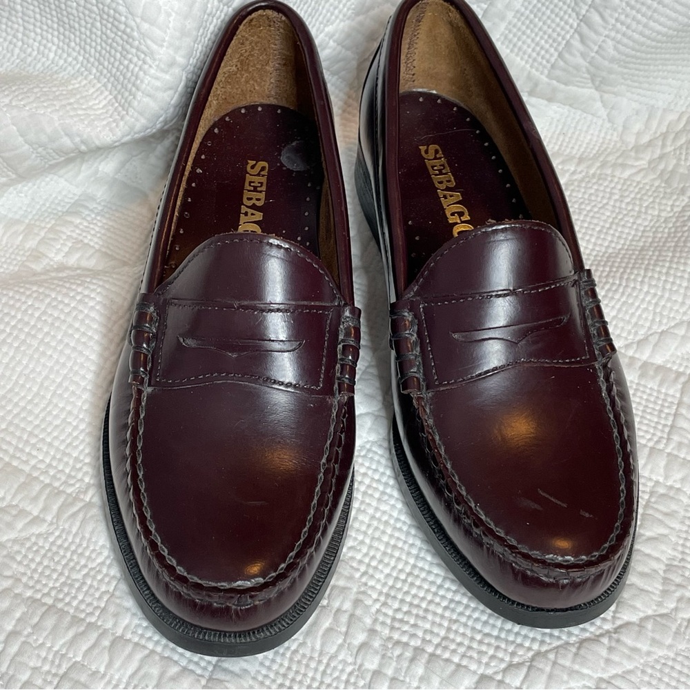 Sebago Classic Dan Dark Brown /burgundy Penny Loafers